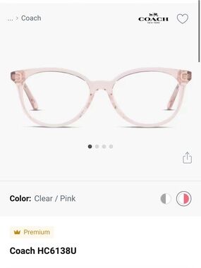Coach HC6138U Transparent Pink Women's glasses frames and case